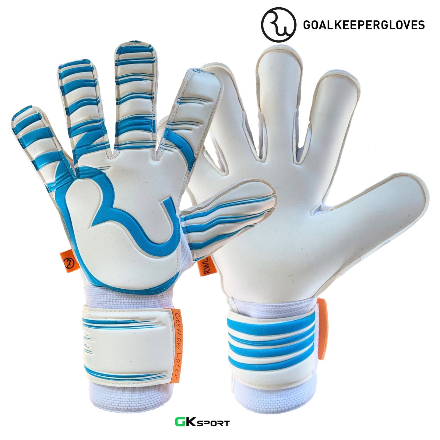 RWLK PRO LINE WHITE/LIGHT BLUE Goalkeeper Gloves